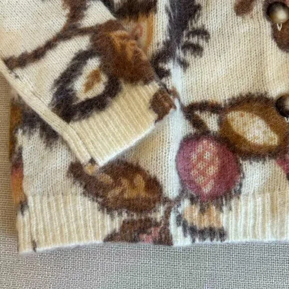 BEST Sezane Manea Cardigan L/XL/XXL Merveille Print Mohair Sweater Knit French - Picture 12 of 14